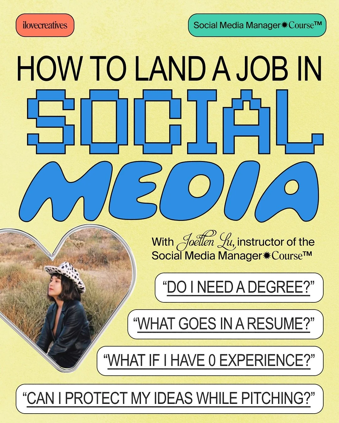 Everyone&rsquo;s hiring for social right now. The question is: how do YOU stand out? @joellenlove is the perfect expert to teach you the skills, strategies, and confidence that land clients and brands. 

👋&nbsp;Got more Qs? Drop in the comments for 