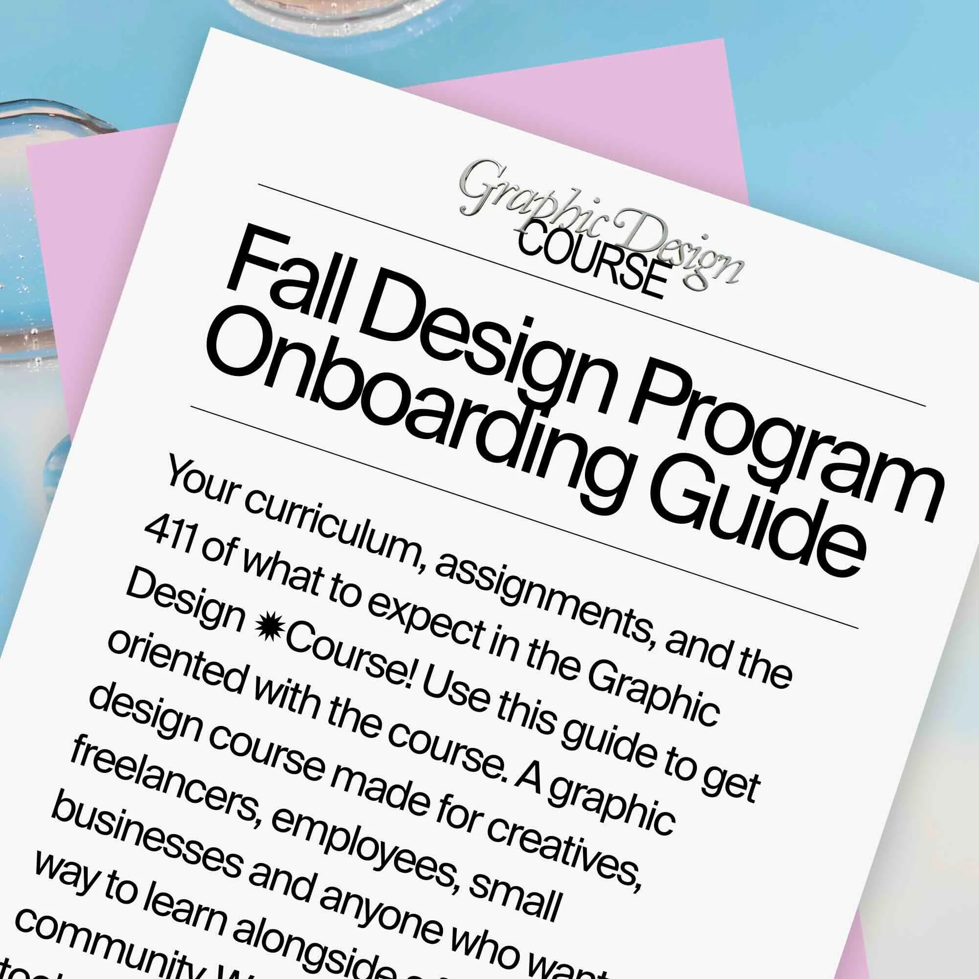 Graphic Design Course: Fall Design Program Onboarding Guide