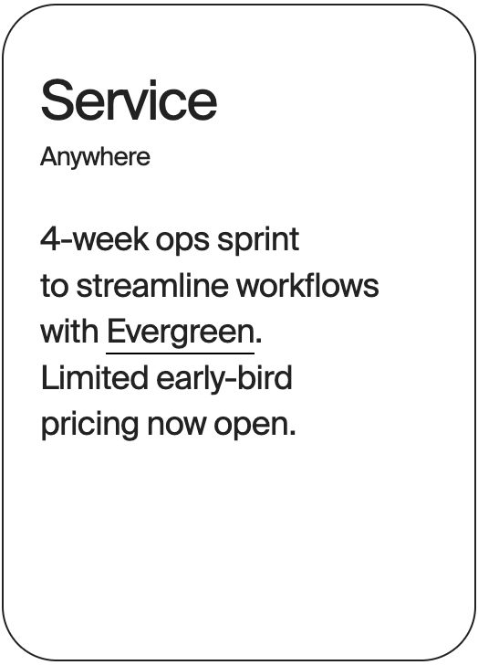 SERVICE Anywhere Evergreen 4 Week Sprint 30647