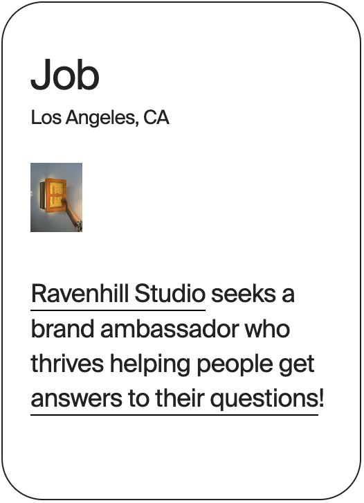 JOB Los Angeles Ravenhill Studio Brand Ambassador 30673
