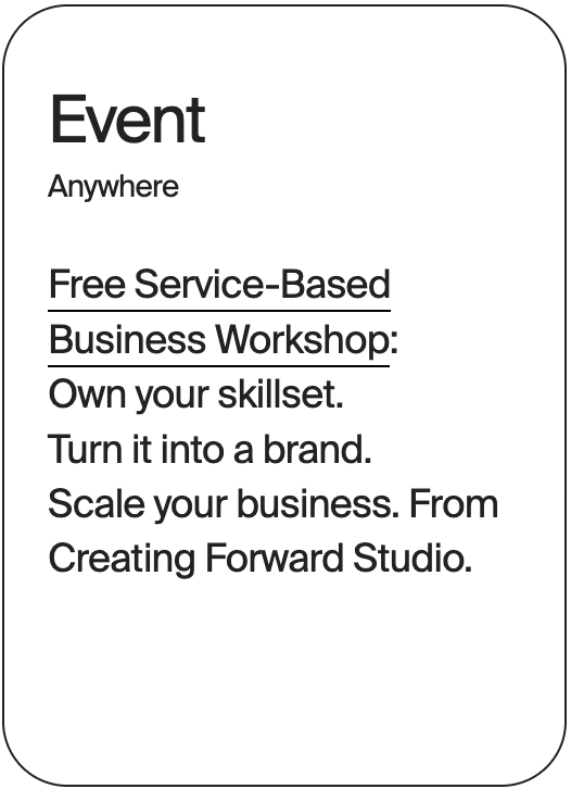 EVENT Anywhere Creating Forward Studio Workshop 30675