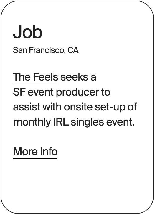 JOB San Francisco The Feels Event Producer 30693