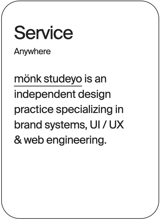 SERVICE Anywhere monk Design 30691