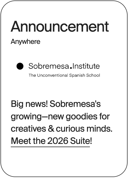 ANNOUNCEMENT Anywhere Sobremesa 2026 Suite 30743