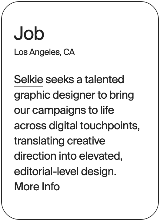 JOB Los Angeles Selkie Graphic Designer 30746