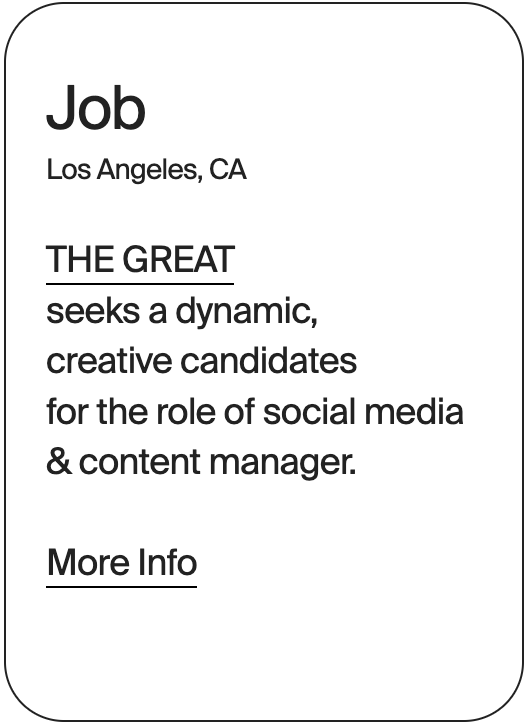 JOB Los Angeles The Great Social and Content Manager 30749