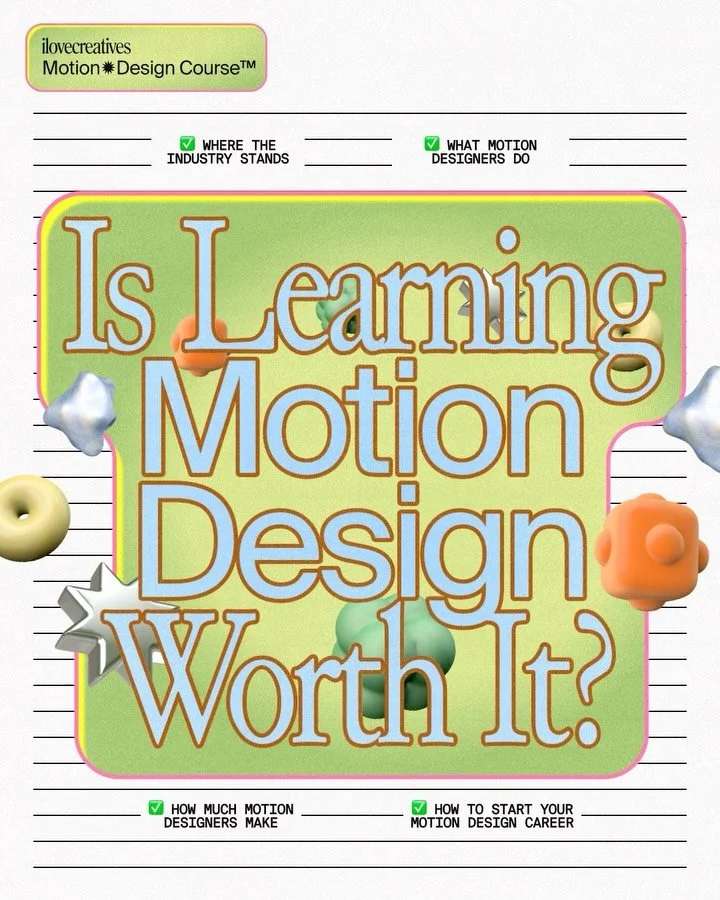 The quick answer is yes. Swipe to read why you should lean into motion design if you were considering it 🪐

Whether you&rsquo;re new to motion or want to relearn the skills from a fresh POV, our Motion Design Course teaches you the technical skills,