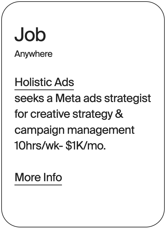 JOB Anywhere Holistic Ads Meta Ads Strategist 30775