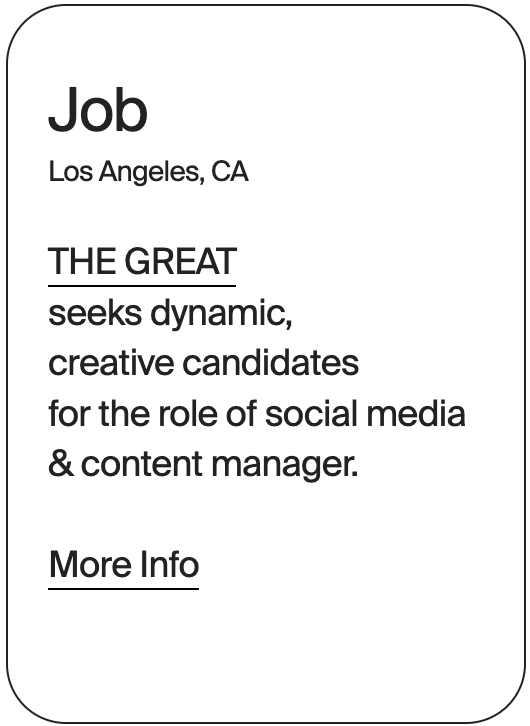 JOB Los Angeles The Great Social and Content Manager 30749