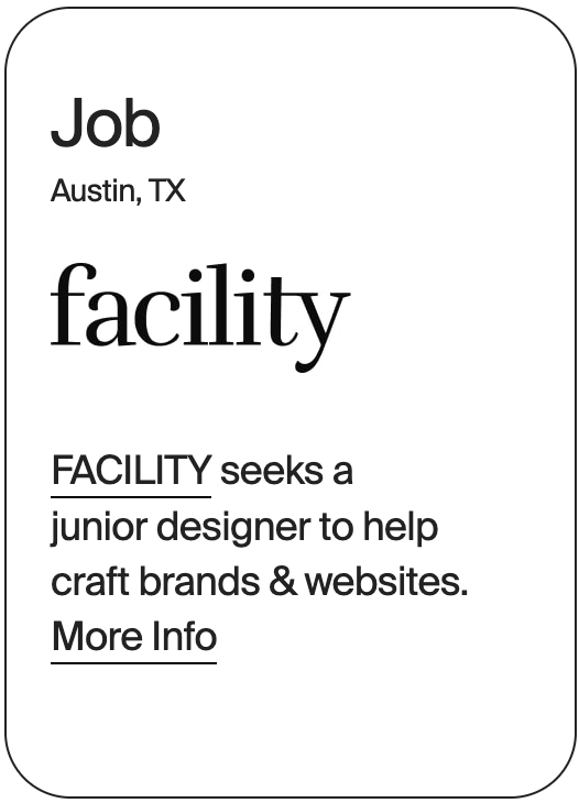 JOB Austin FACILITY Junior Designer 30845