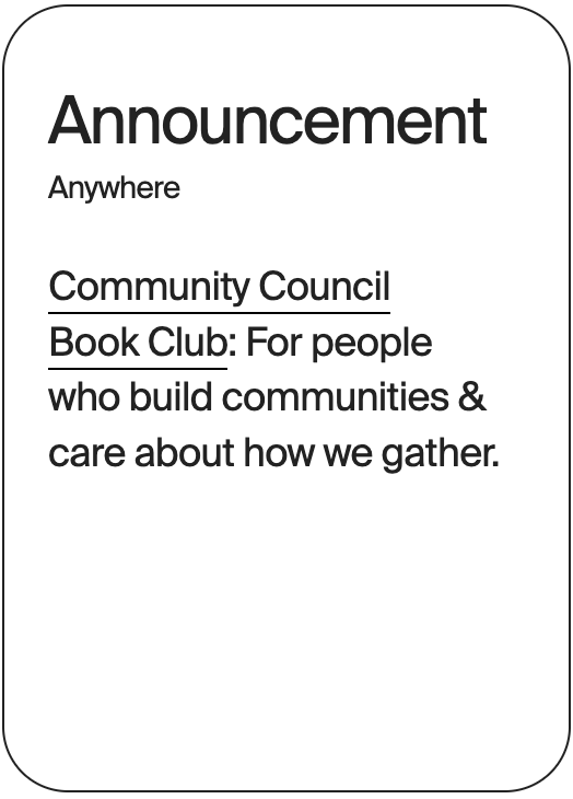 ANNOUNCEMENT Anywhere Community Council Book Club 30873