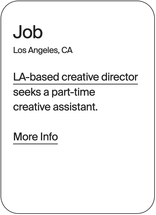 JOB Los Angeles Mike Carson Assistant 30919