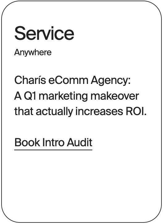 SERVICE Anywhere Charis eComm Agency 30920