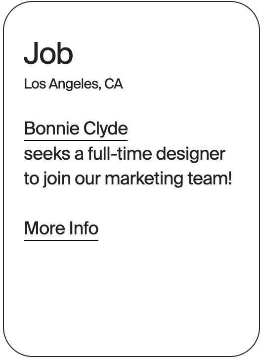 JOB Los Angeles Bonnie Clyde Designer 30931