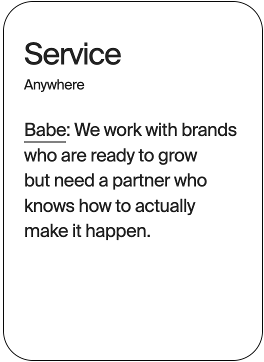 SERVICE Anywhere Babe 30948