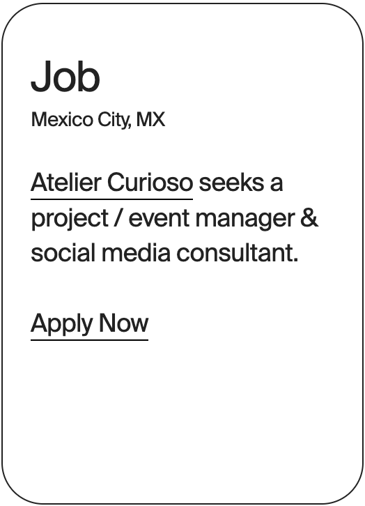JOB Mexico City Atelier Curioso Project Manager 30993