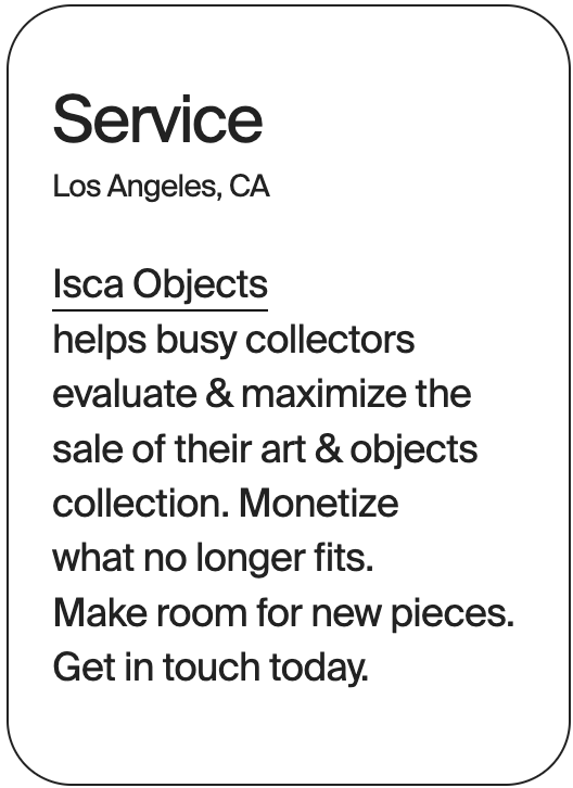 SERVICE Los Angeles Isca Objects 31008