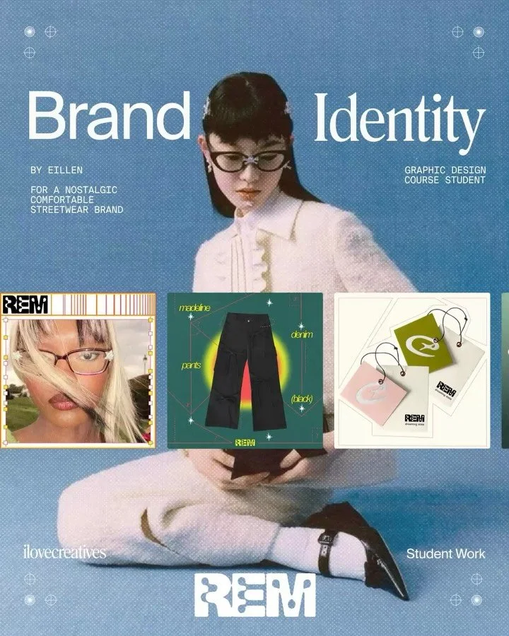 A brand identity doesn&rsquo;t stop at a logo, but starts with an intentional story. Swipe to admire our Graphic Design Course Student Eillen&rsquo;s design work for streetwear brand REM Apparel 🌟

Feeling inspired to learn how to craft strong brand