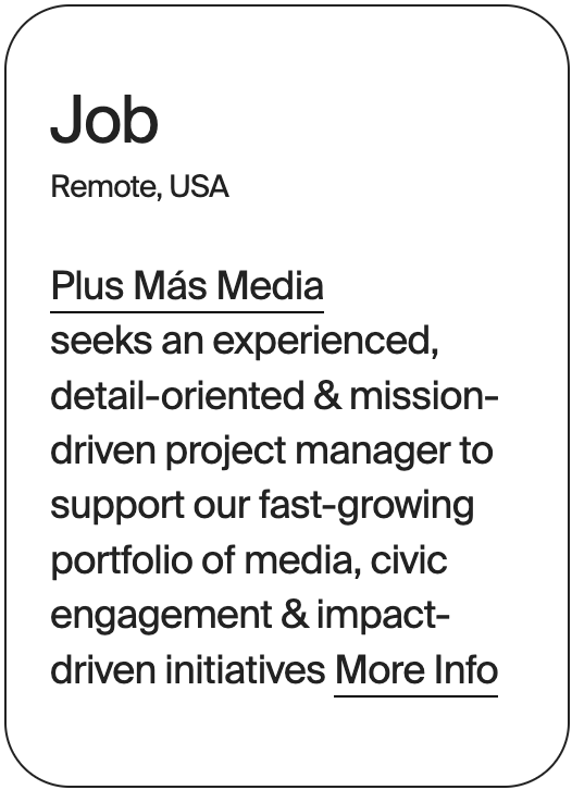 JOB Remote Plus Mas Media Project Manager 31104