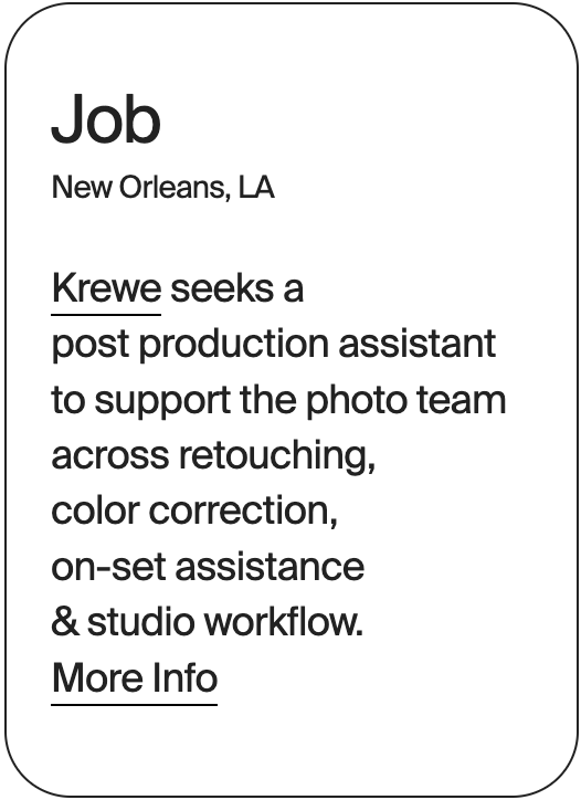 JOB New Orleans Krewe Post Production Assistant 31118