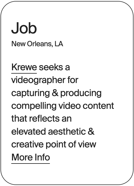 JOB New Orleans Krewe Videographer 31120