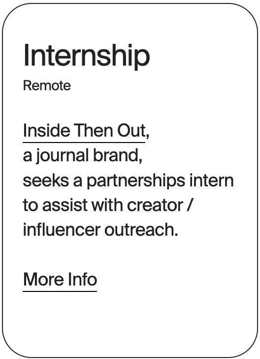 INTERNSHIP Remote Inside Then Out Partnerships Intern 31127