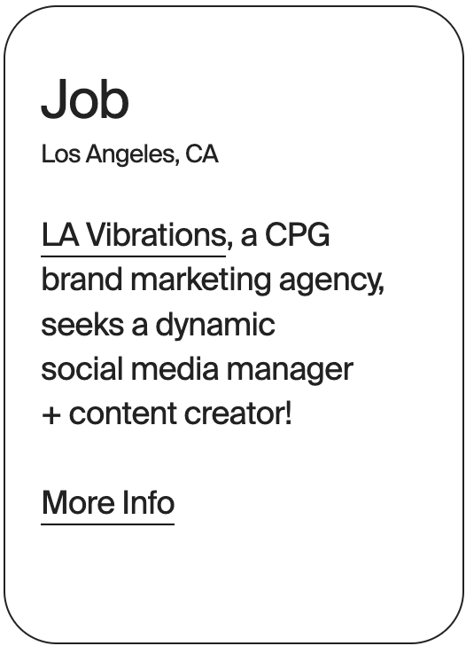 JOB Los Angeles LA Vibrations Social Media Manager 31197