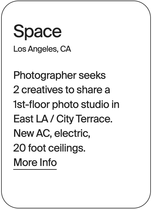 SPACE Los Angeles Photographer Studio Share 31211