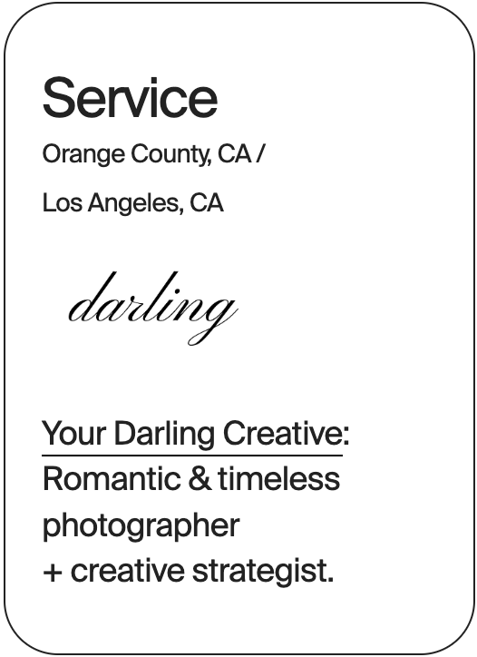 SERVICE OC LA Your Darling Creative 31213