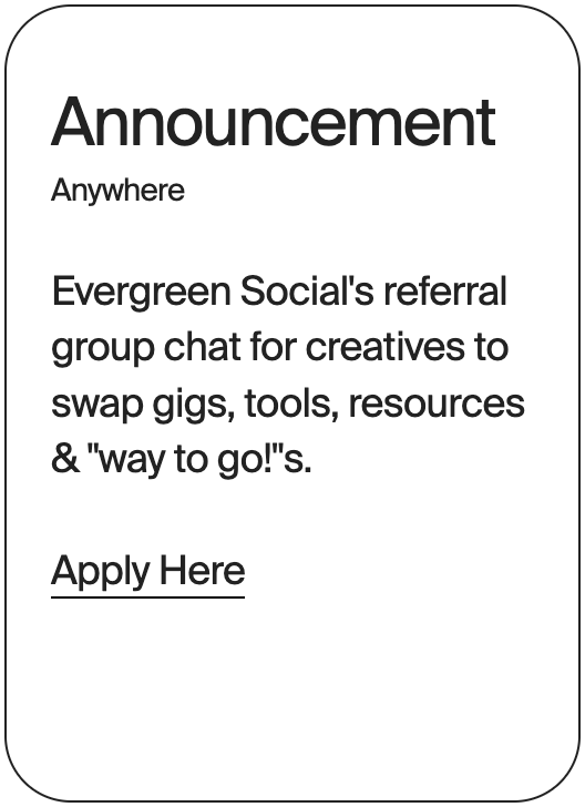 ANNOUNCEMENT Anywhere Evergreen Social 31247