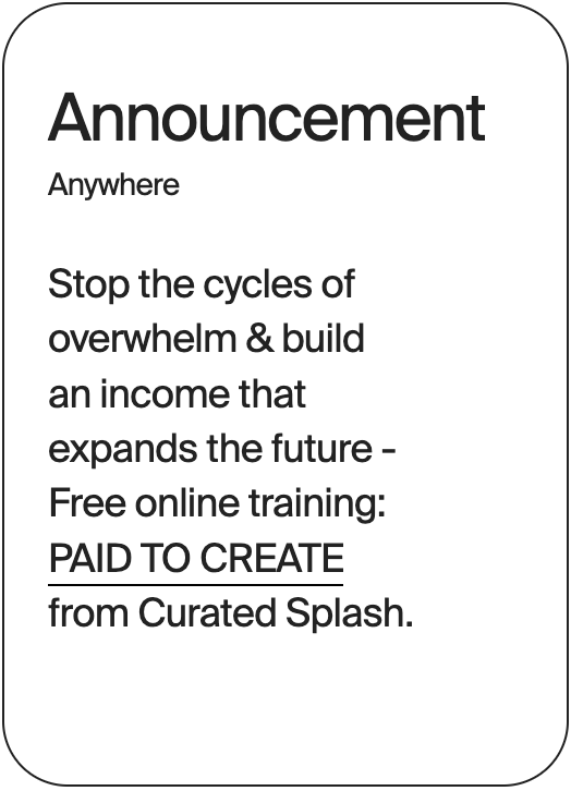 ANNOUNCEMENT Anywhere Curated Splash PAID TO CREATE 31253