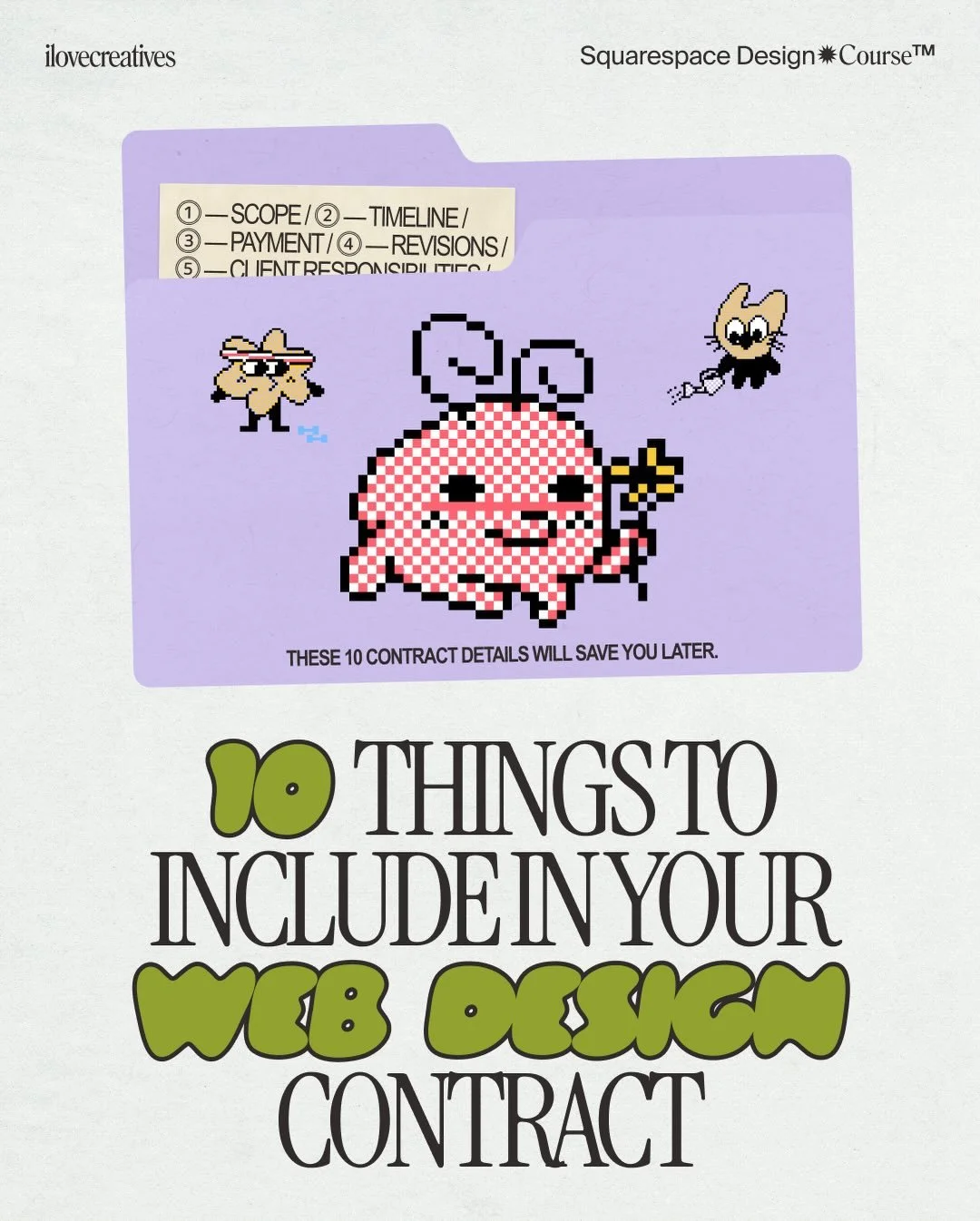 We always tell our students to work with a contract ✍️&nbsp;

Swipe to read why sharing a contract is essential to ensuring an easy, professional relationship, plus everything you should include in the doc 📑

In the Squarespace Design Course, we&rsq