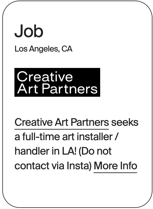 JOB Los Angeles Creative Art Partners Art Installer 31349