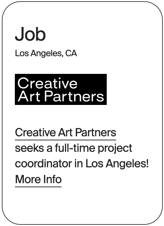 JOB Los Angeles Creative Art Partners Project Coordinator 31351