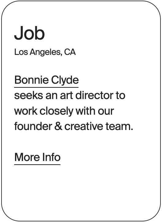 JOB Los Angeles Bonnie Clyde Art Director 31393