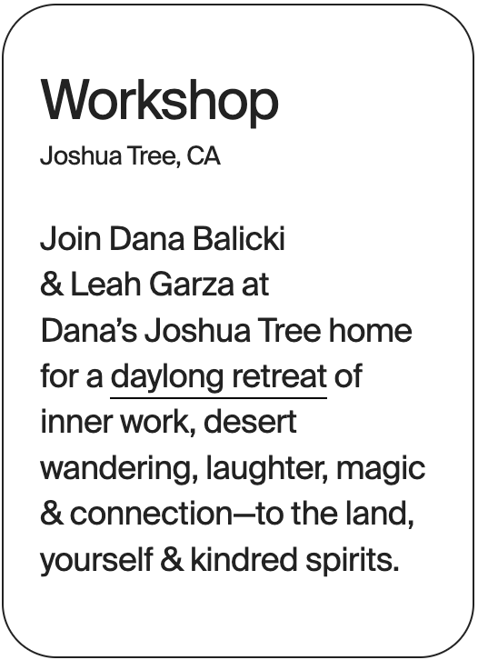 WORKSHOP Joshua Tree Dana Balicki + Leah Garza 31402