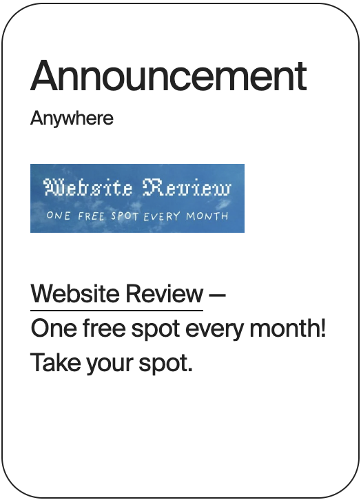 ANNOUNCEMENT Anywhere Website Review 31423