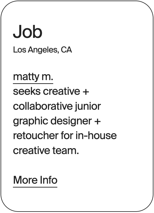 JOB Los Angeles matty m Graphic Designer 31442