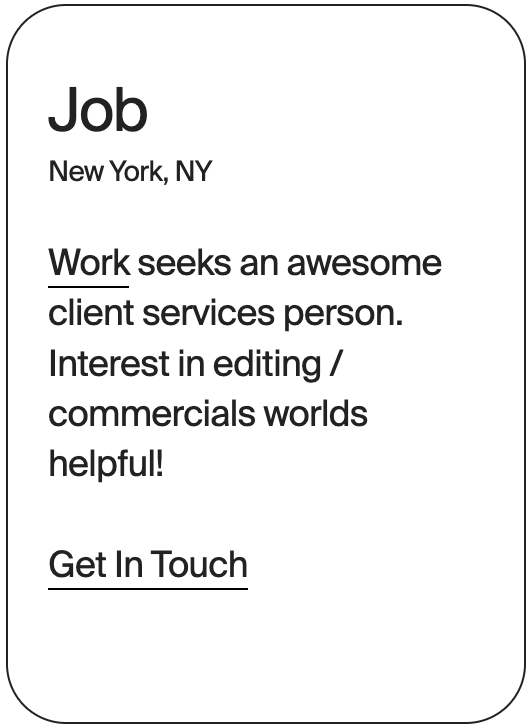 JOB New York Work Client Service Person 31450