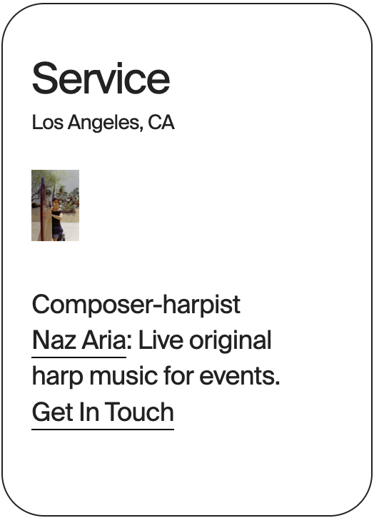 SERVICE Los Angeles Naz Aria Harp 31457