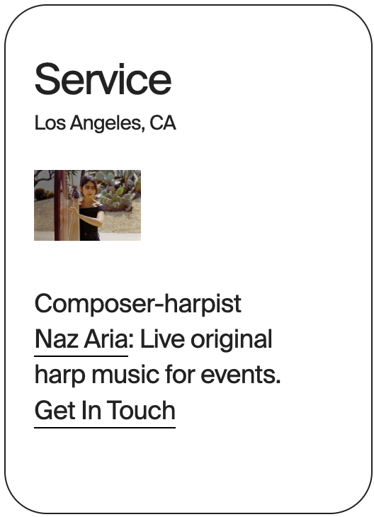 SERVICE Los Angeles Naz Aria Harp 31457