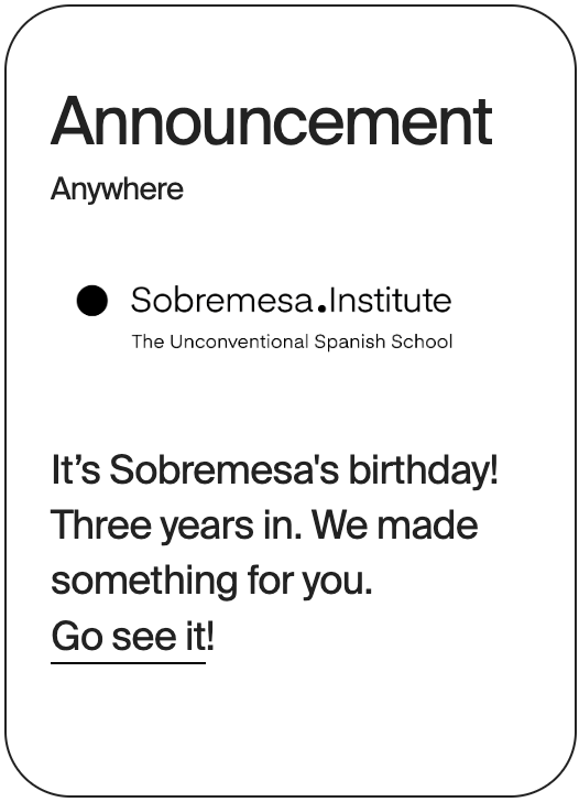 ANNOUNCEMENT Anywhere Sobremesa 31519
