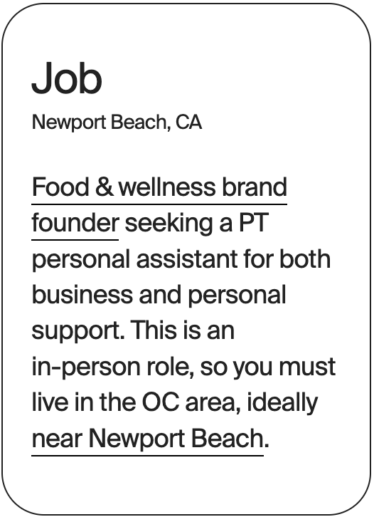 JOB Newport Beach Kitchen Remedy Personal Assistant 31521