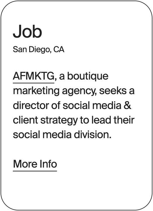 JOB San Diego AFMKTG Director Of Social 31498