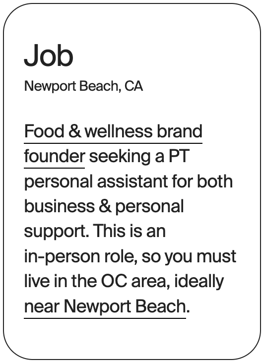 JOB Newport Beach Kitchen Remedy Personal Assistant 31521