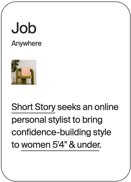 JOB ANywhere Short Story Stylist 31547