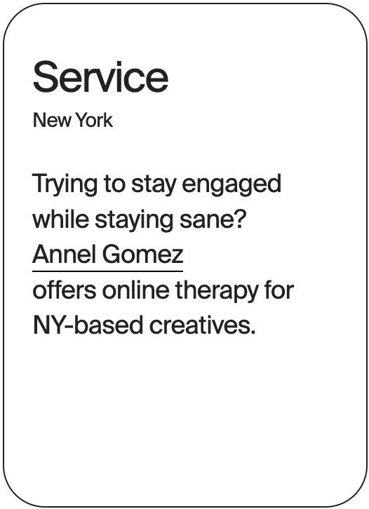 SERVICE New York Annel Gomez Therapy 31590