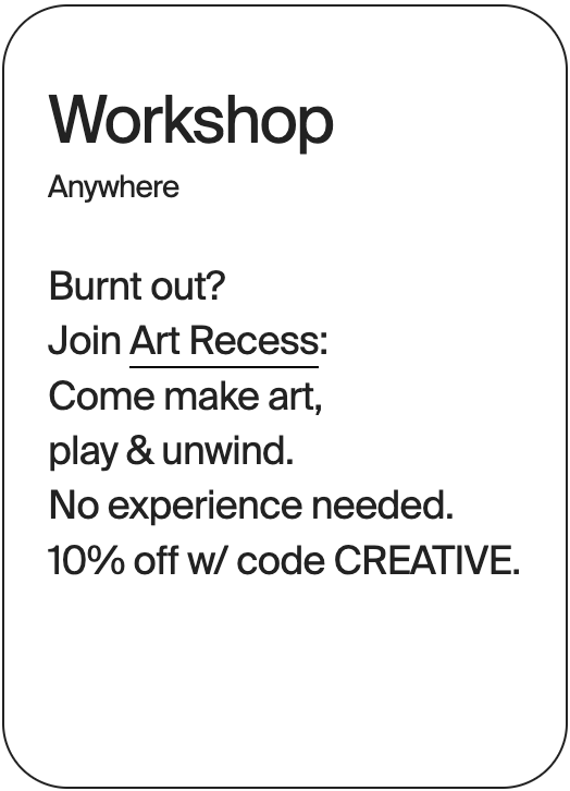 WORKSHOP Anywhere Art Recess 31619