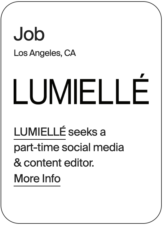 JOB Los Angeles LUMIELLÉ Social Media Content Editor 31639