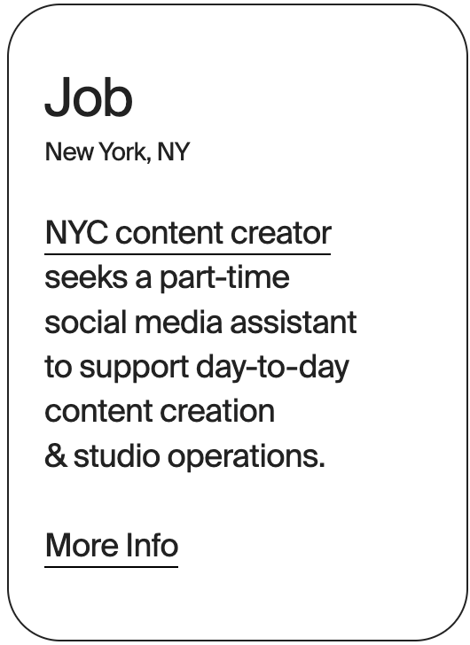 JOB New York Olivia McDowell Social Media Assistant 31641